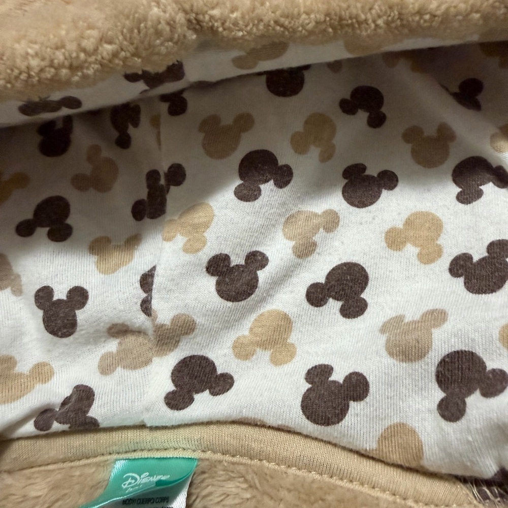 Disney Baby Mickey Mouse Tan One Piece Footed Sleeper Size 6/9 Month. - Picture 5 of 10